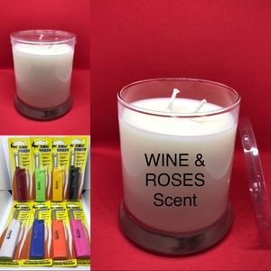New 12 oz Soy Candle Wine & Roses scent